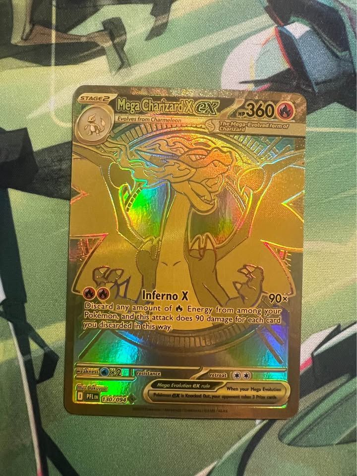 Mega Charizard X ex 130/094 Phantasmal Flames Gold Hyper Rare
