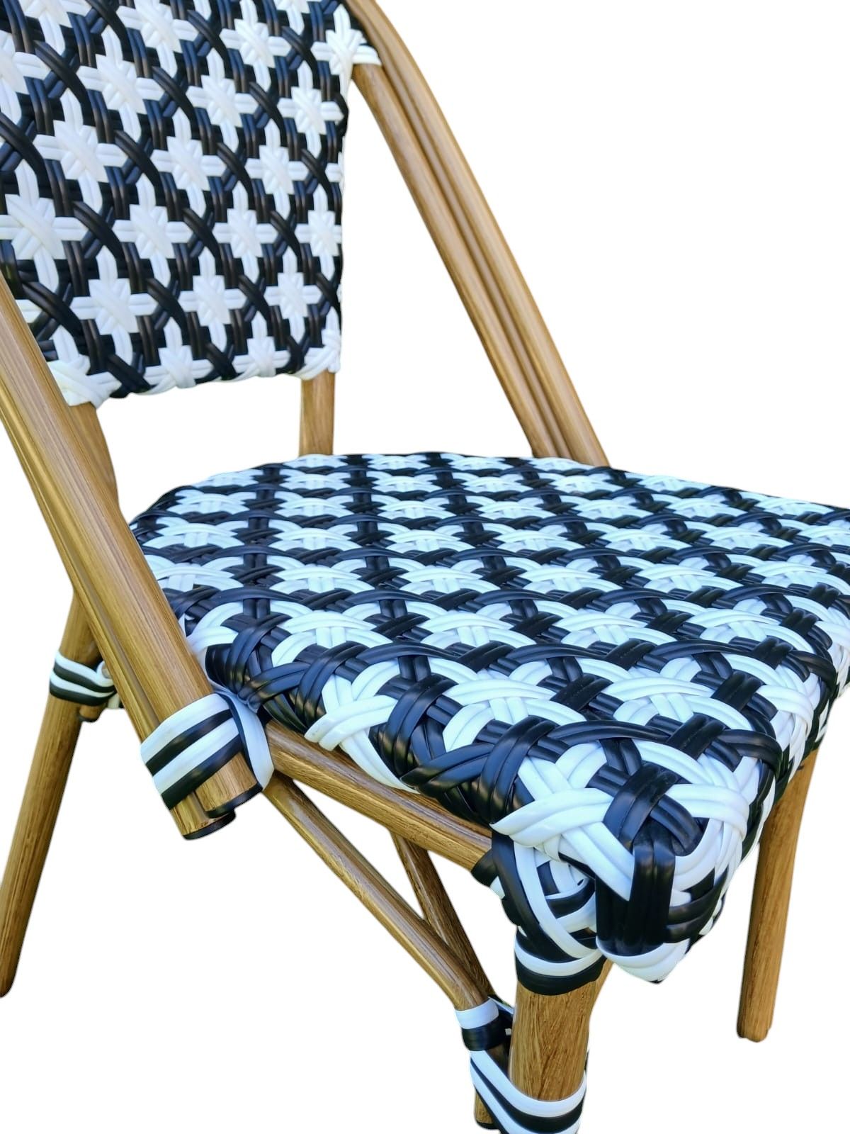 Silla Bistró Parisino Tejido Blanco & Negro