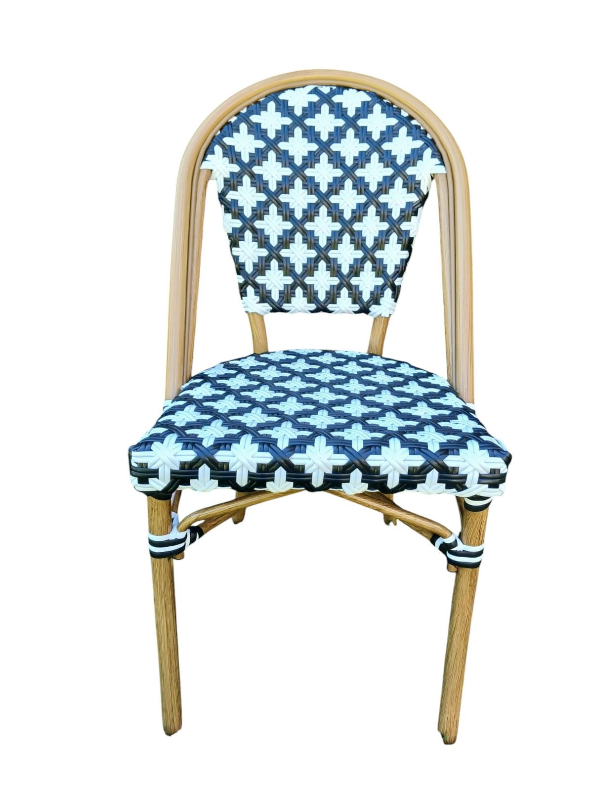 Silla Bistró Parisino Tejido Blanco & Negro