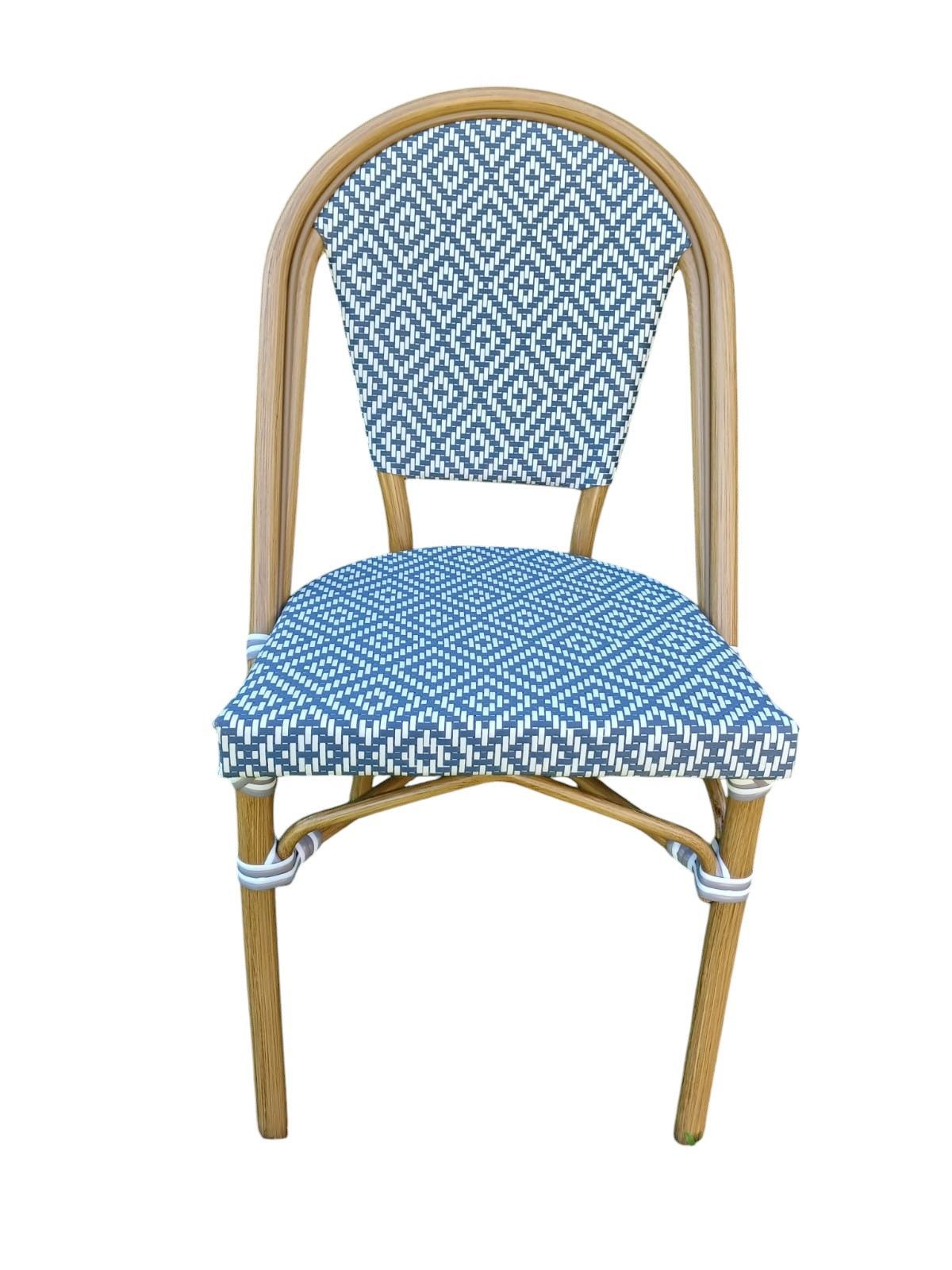 Silla Bistró Parisino Gris Azulado & Blanco