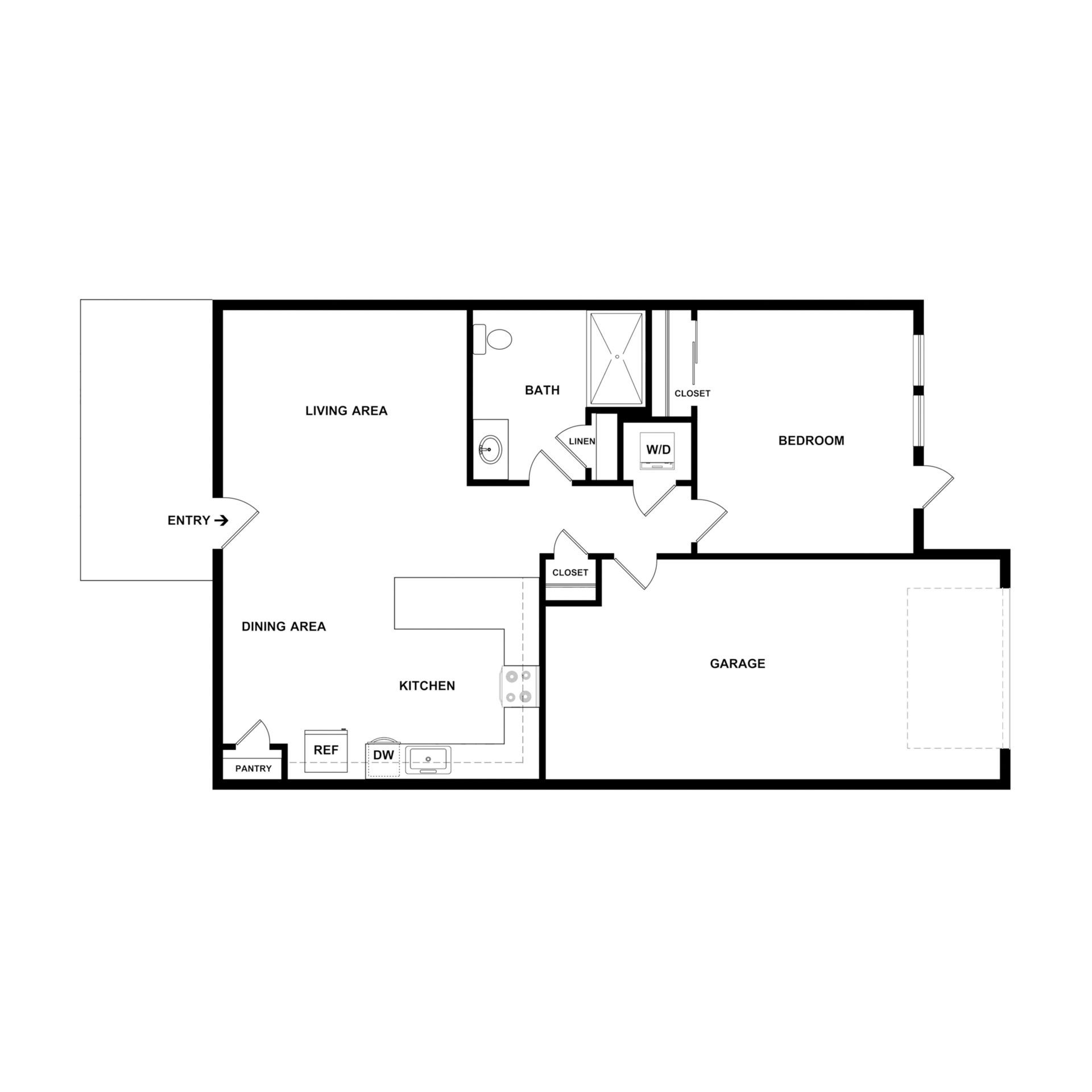 1 bedroom floor plan blueprint