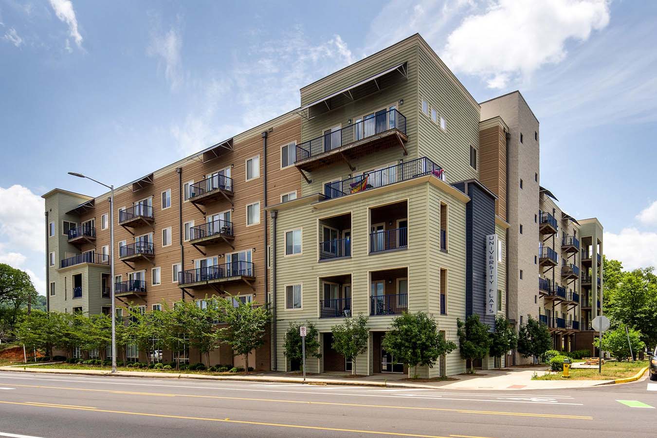 Exterior photo of an apartment building