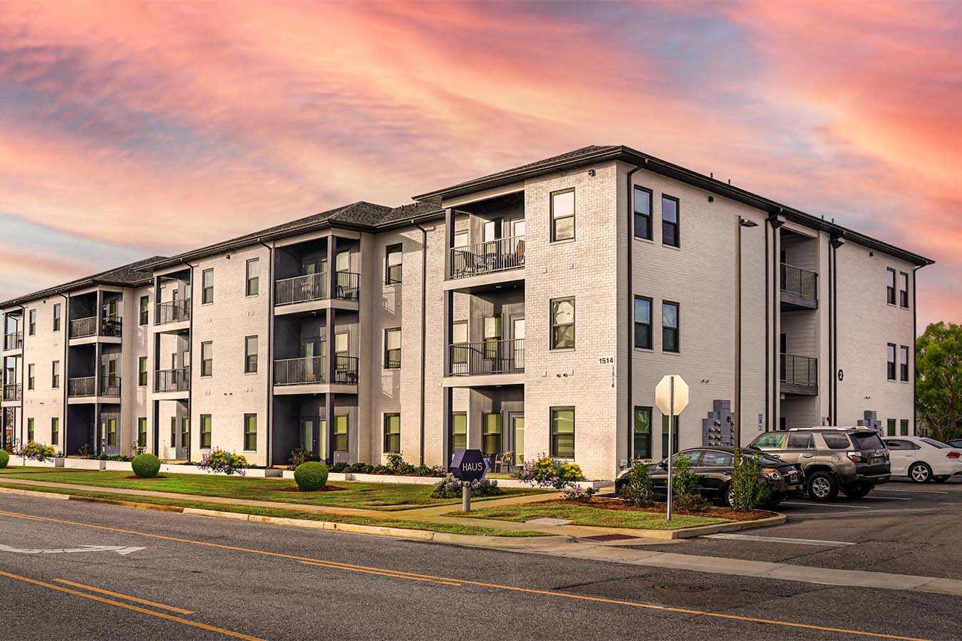 Exterior photo of an apartment building