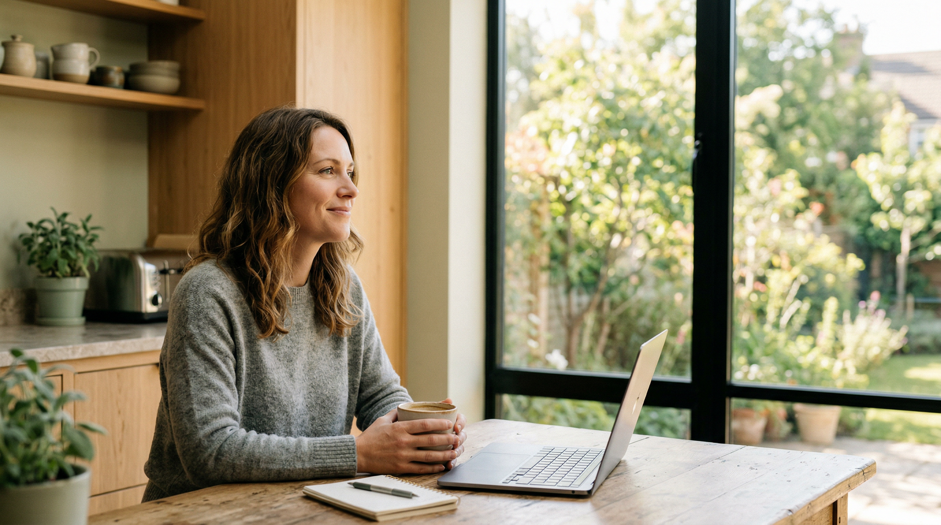 knew health woman at laptop looking at medical cost sharing