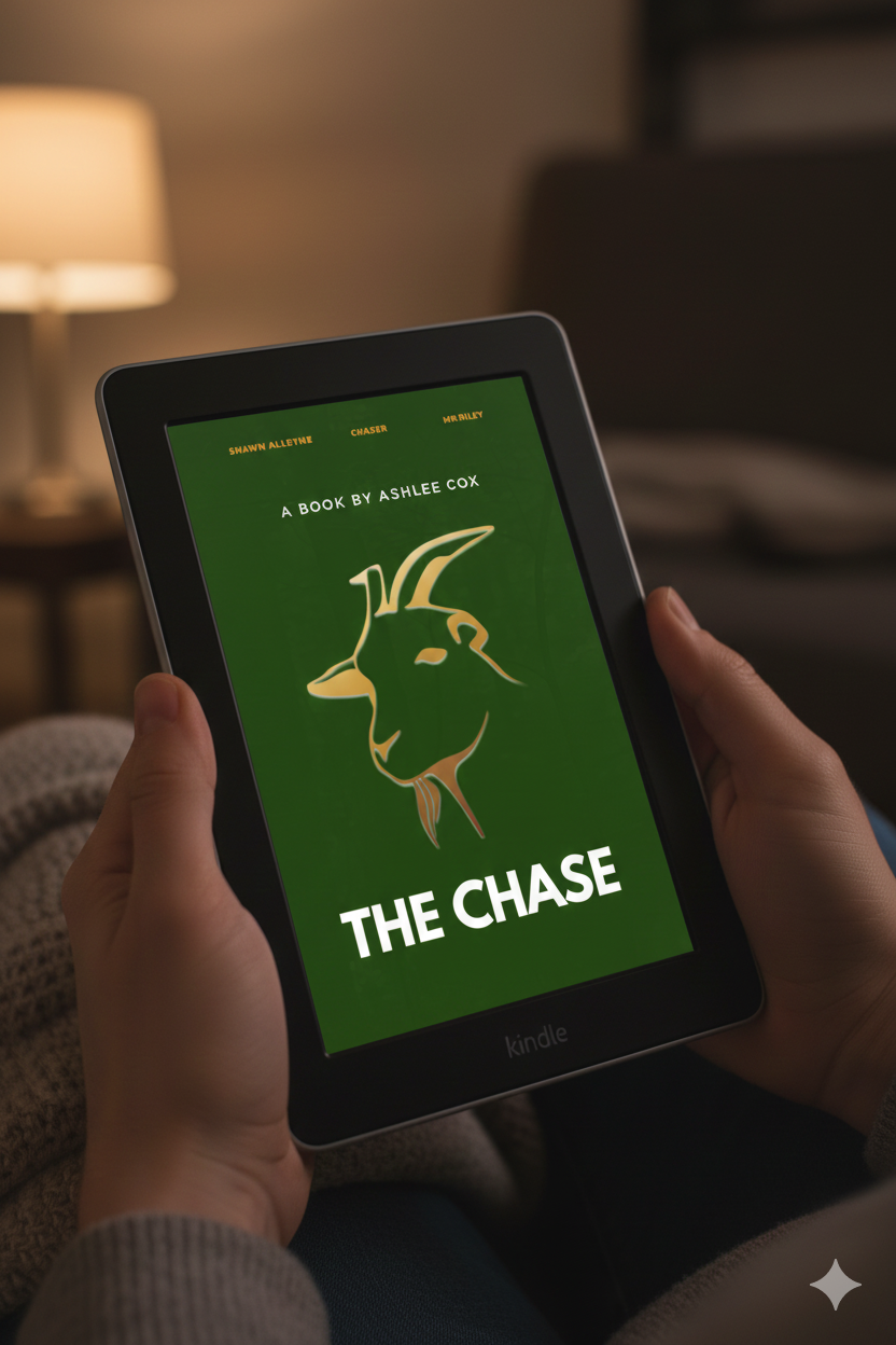 Book cover for The Chase by Ashlee Cox, a humourous coming of age Y.A novelette