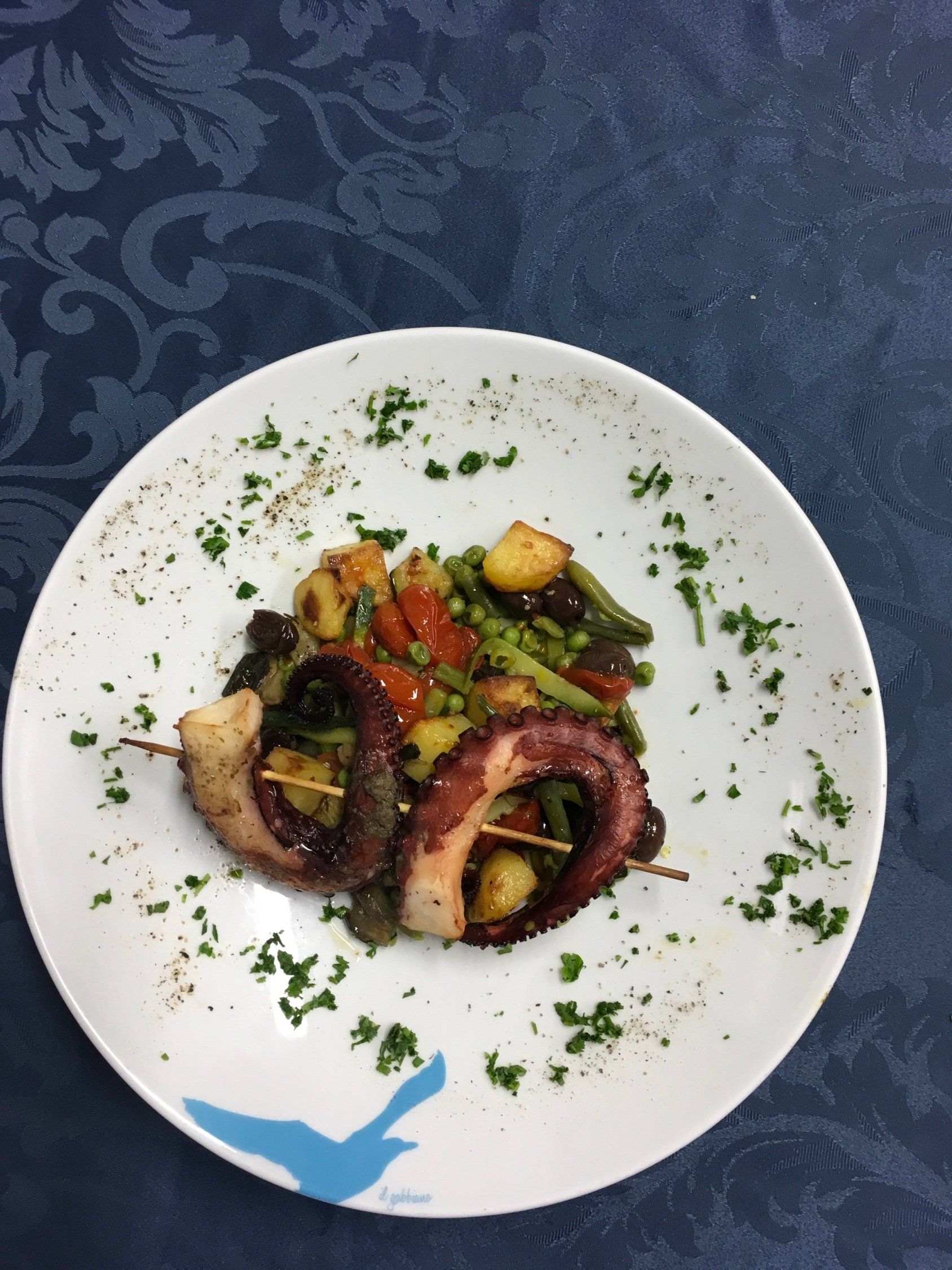 Spiedini di polpo alla griglia 