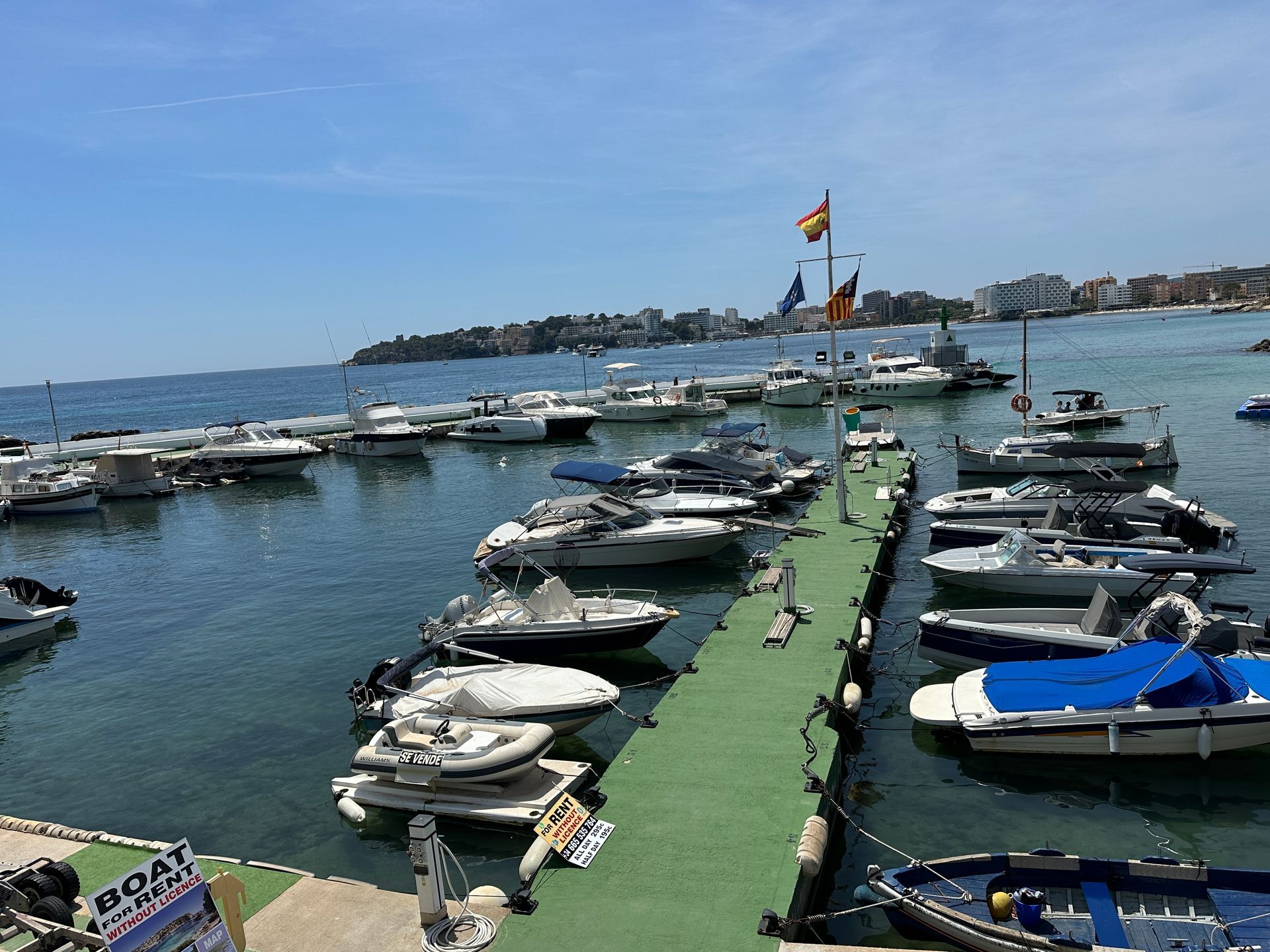 Un montón de barcos están atracados en un puerto deportivo.