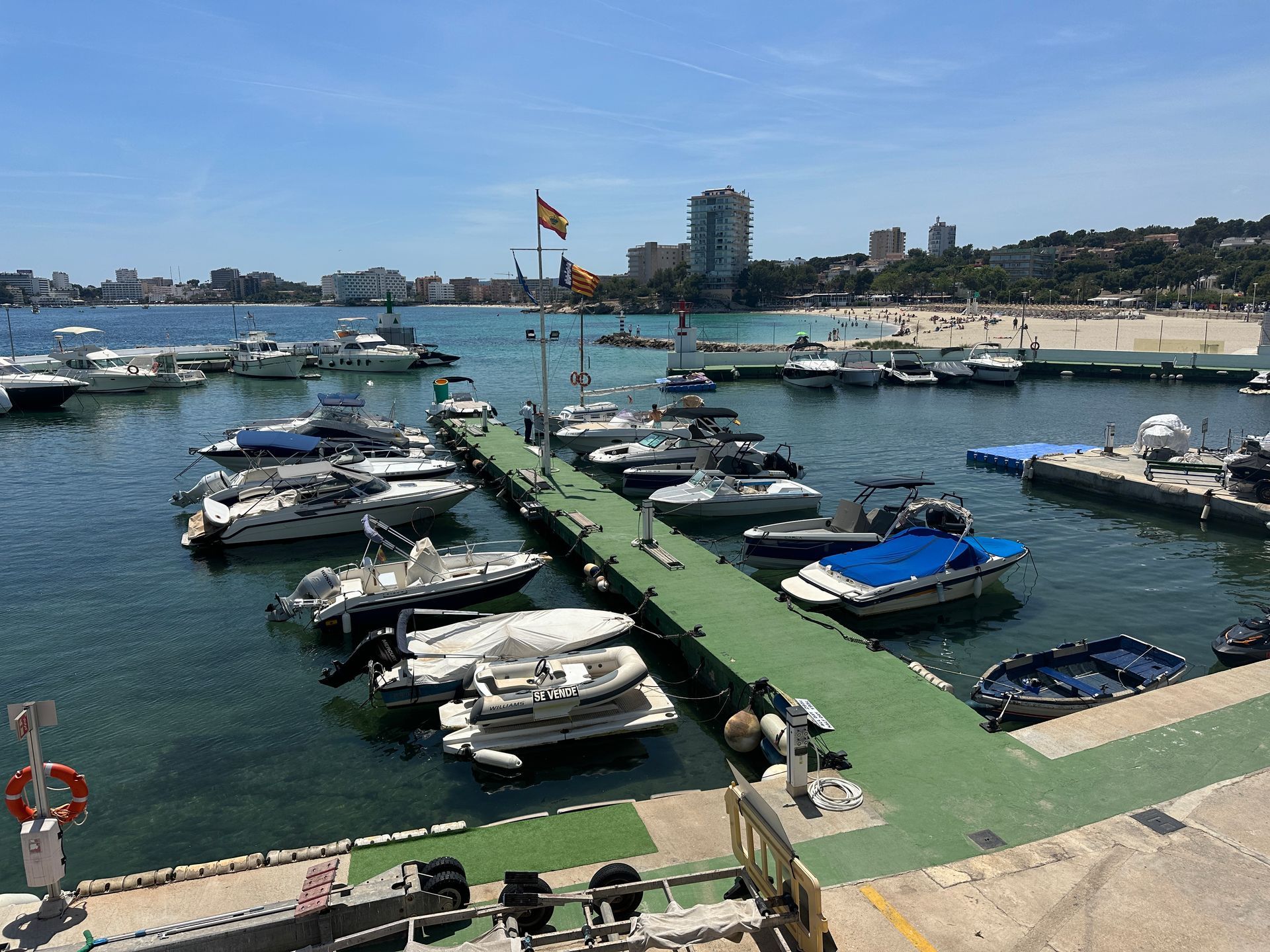 Un montón de barcos están atracados en un puerto deportivo.