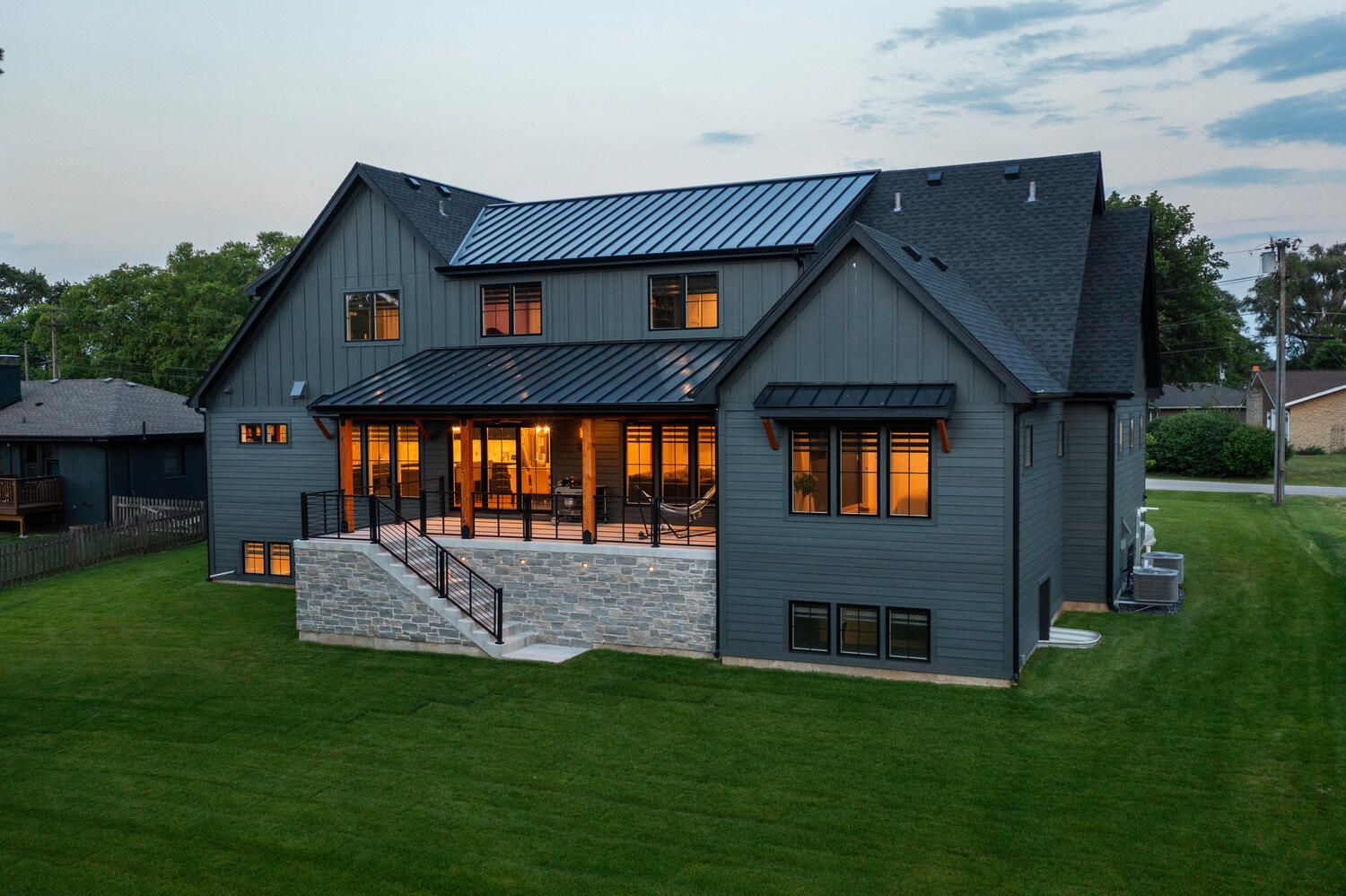 Custom home exterior Plainfield, Illinois.  Chicago western suburbs custom home in Hinsdale, Elmhurst, Naperville, Illinois.