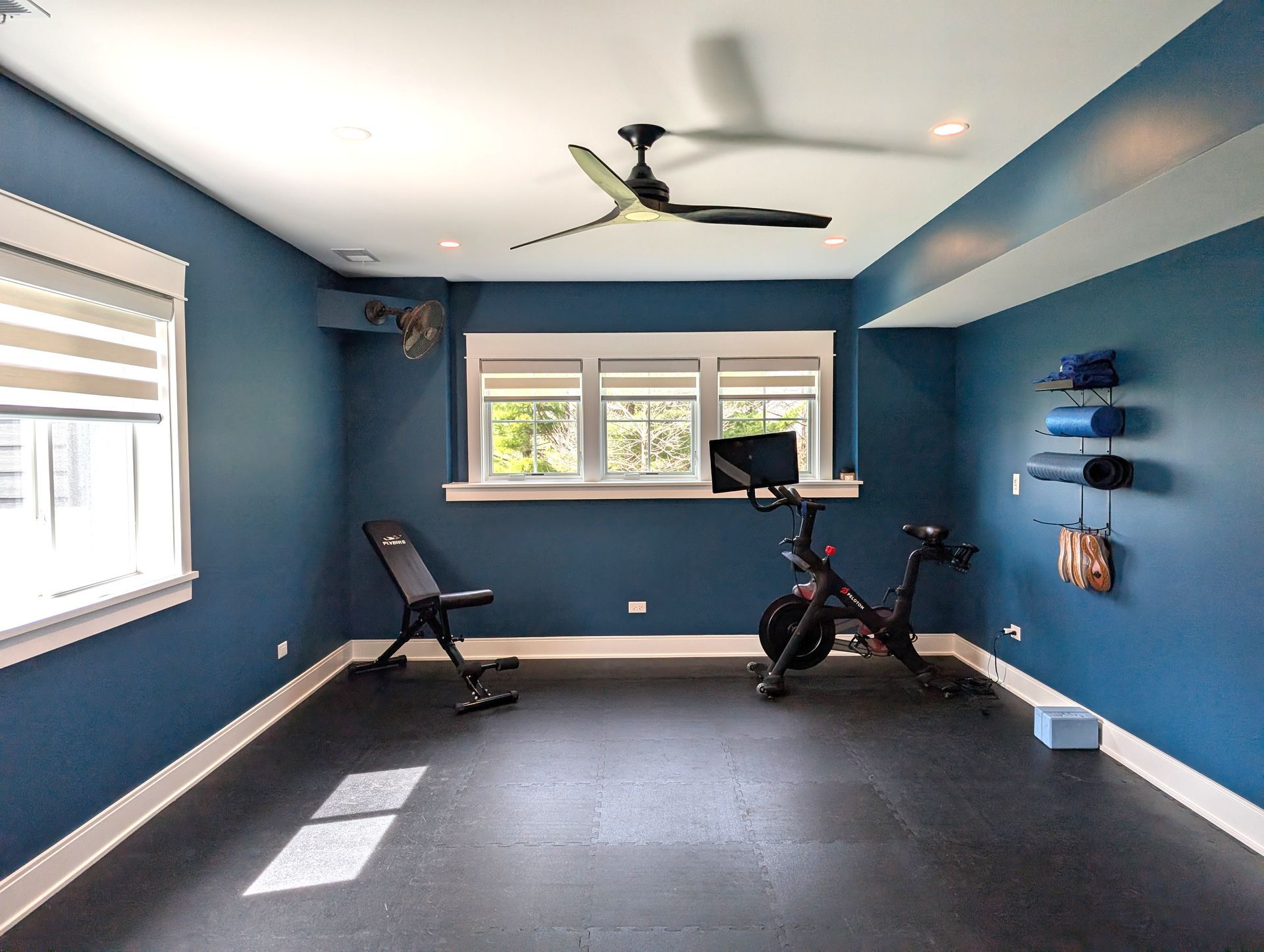 Custom home gym in Plainfield Illinois.  Chicago western suburbs, Hinsdale, Elmhurst, Naperville, Highland Park, Wheaton.