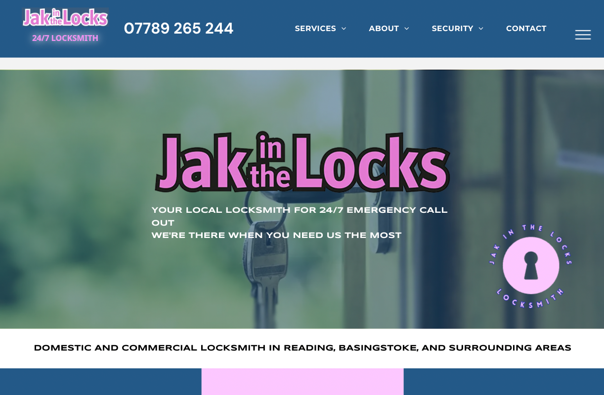 A screenshot of the website for jak in the locks.