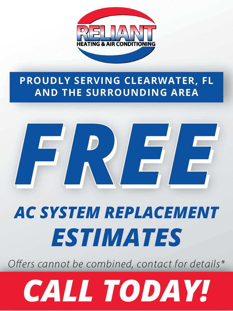 A sign that says free ac system replacement estimates