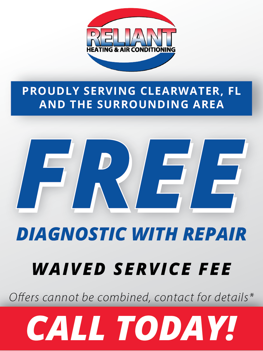 A sign that says free diagnostic with repair waiver service fee