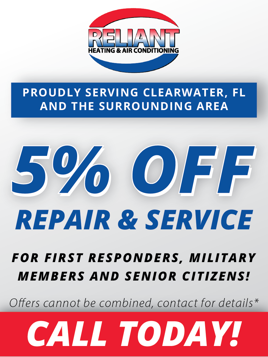 A sign that says 5 % off repair and service for first responders military members and senior citizens