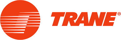 A red and white trane logo on a white background