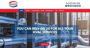A screenshot of a website for a company that provides hvac services.