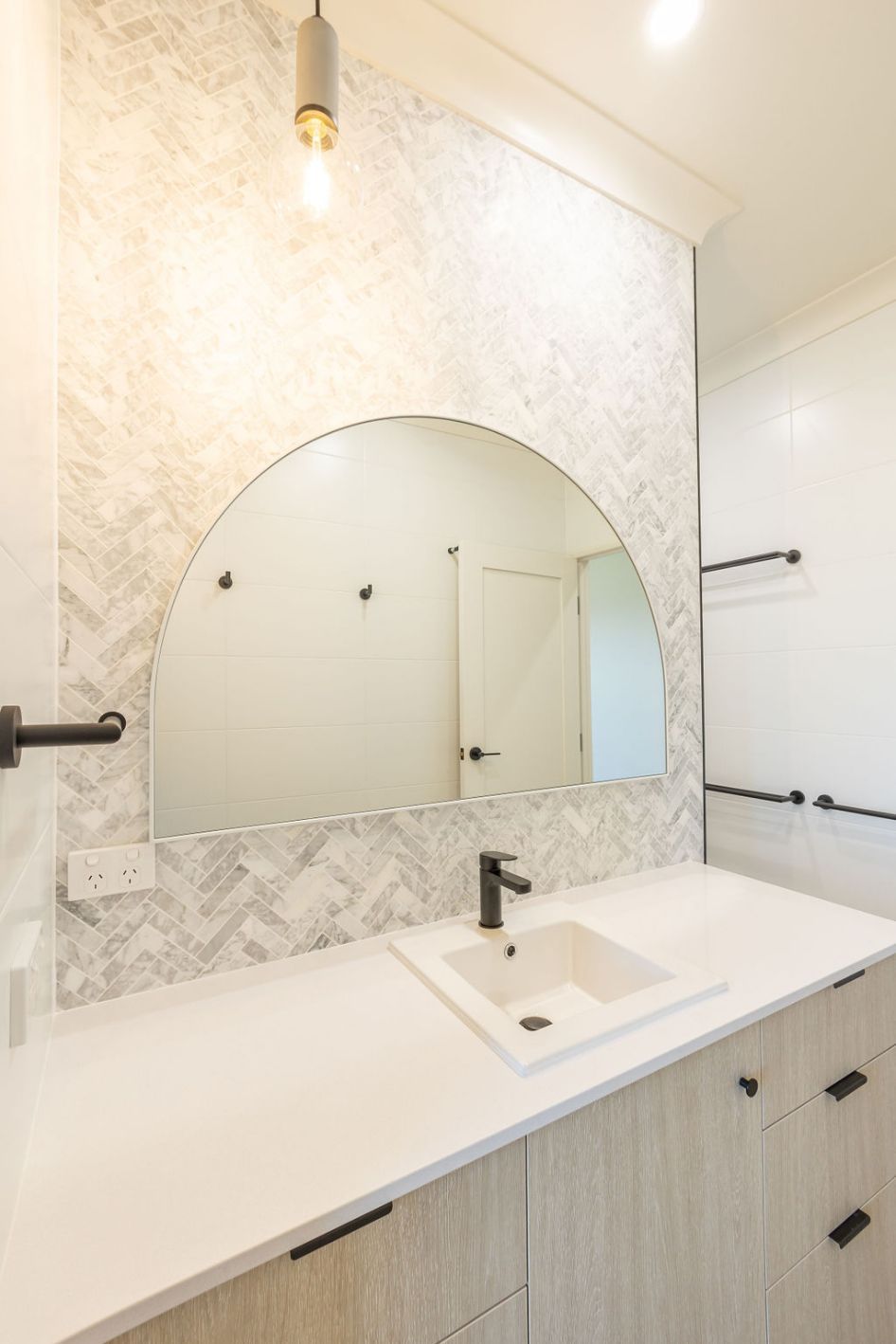 A Semicircle Vanity Mirror — Builders in Yeppoon, QLD