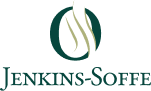 Jenkins-Soffe logo with green circular leaf emblem and teal text on a white background