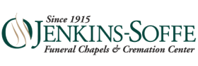 Jenkins-Soffe Funeral Chapels & Cremation Center logo with “Since 1915” and green wreath emblem
