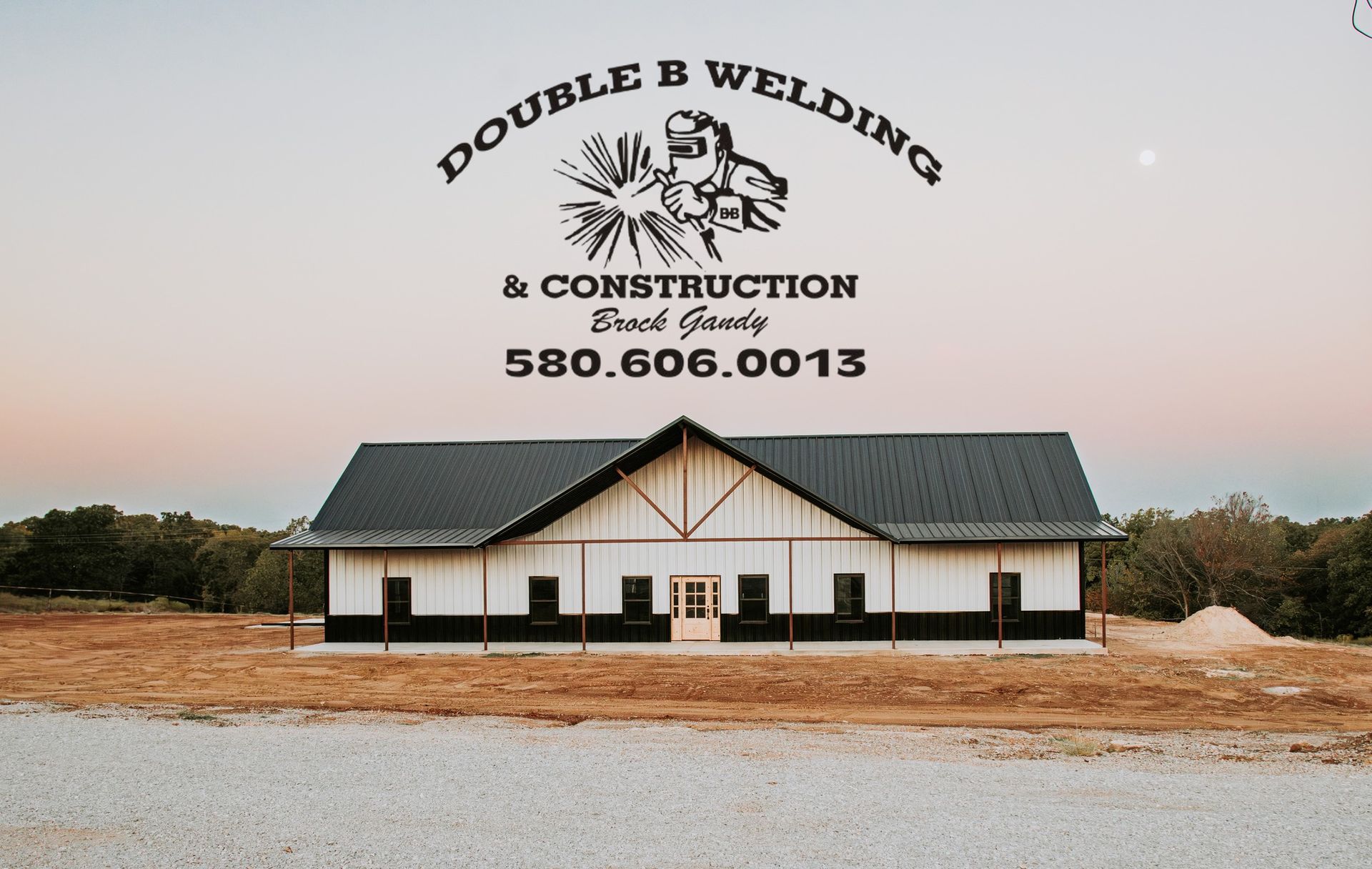 A picture of a building that says double b welding and construction