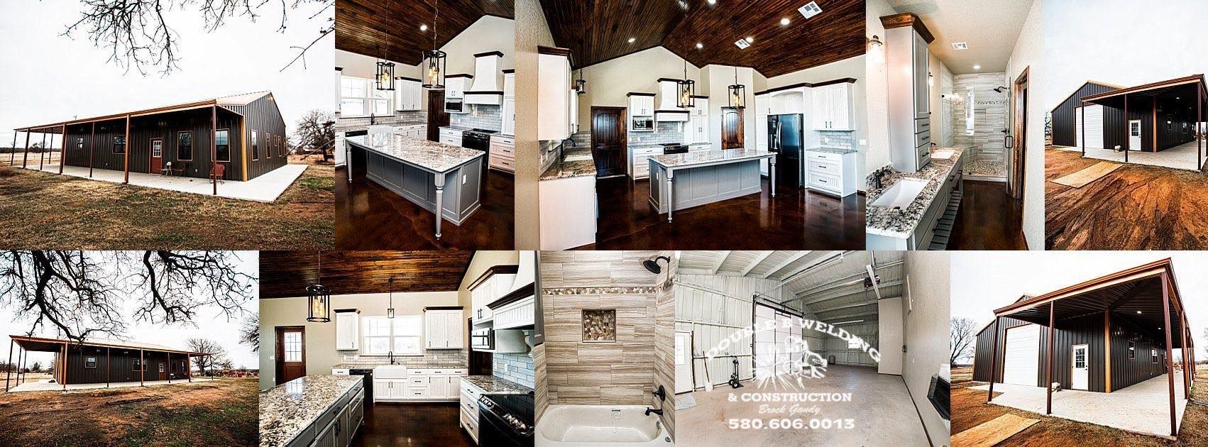 A collage of pictures of a house with a lot of windows