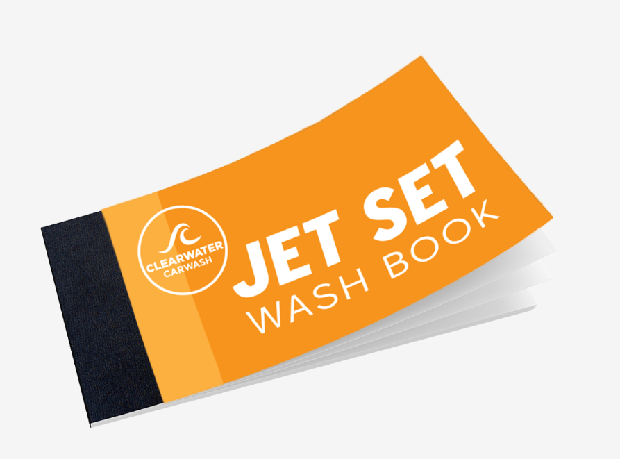 gift card for clearwater carwash with a wave in the center
