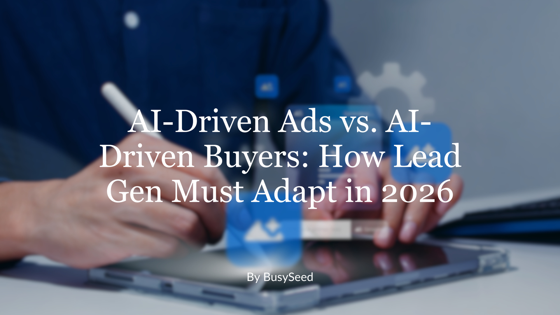 A person uses a stylus on a tablet. Text: 