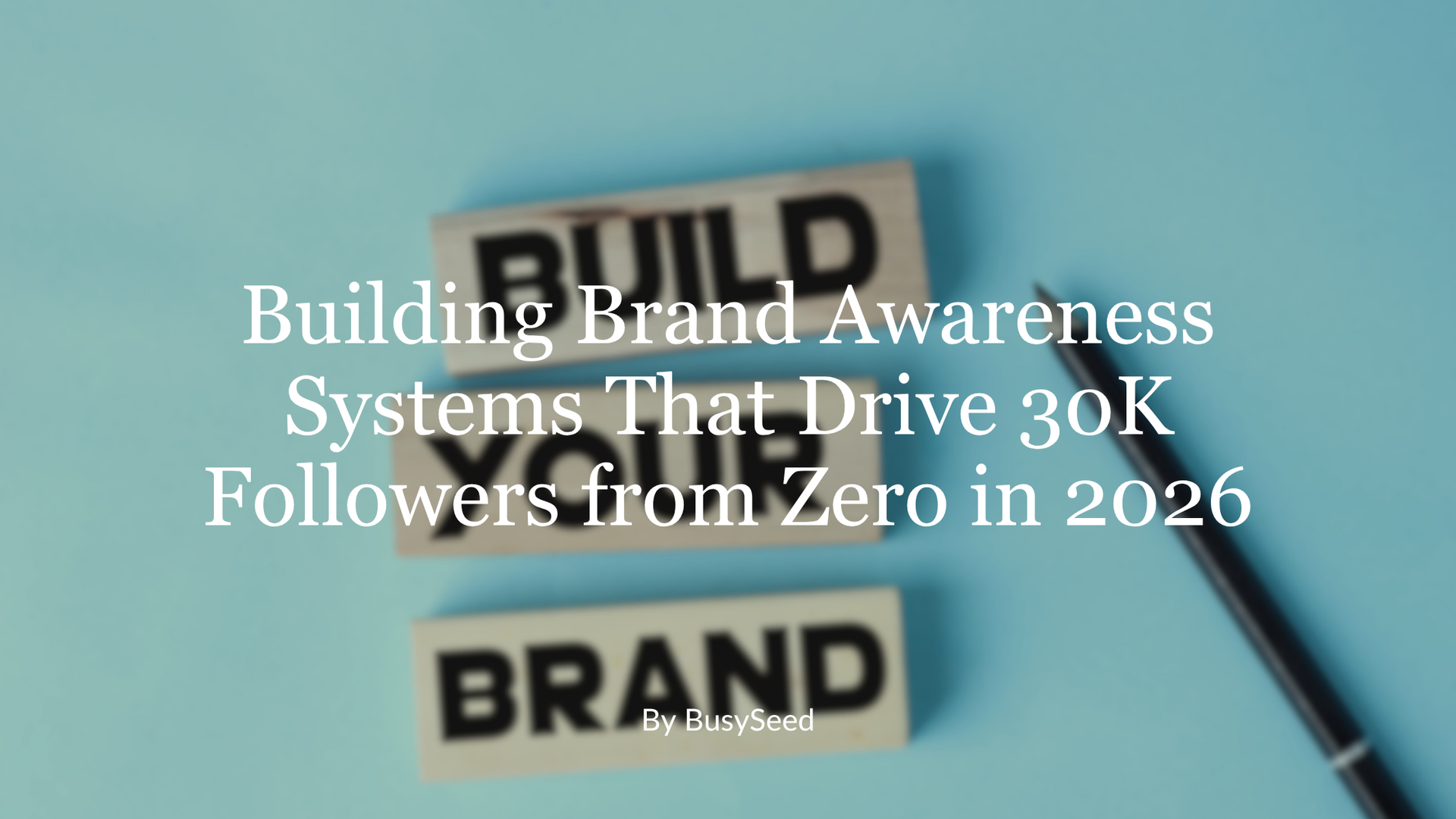 Brand awareness slide with blurred branding blocks and text about gaining 30K followers by 2026