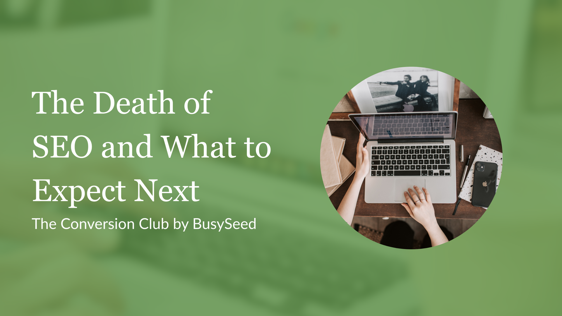 Green graphic with text 