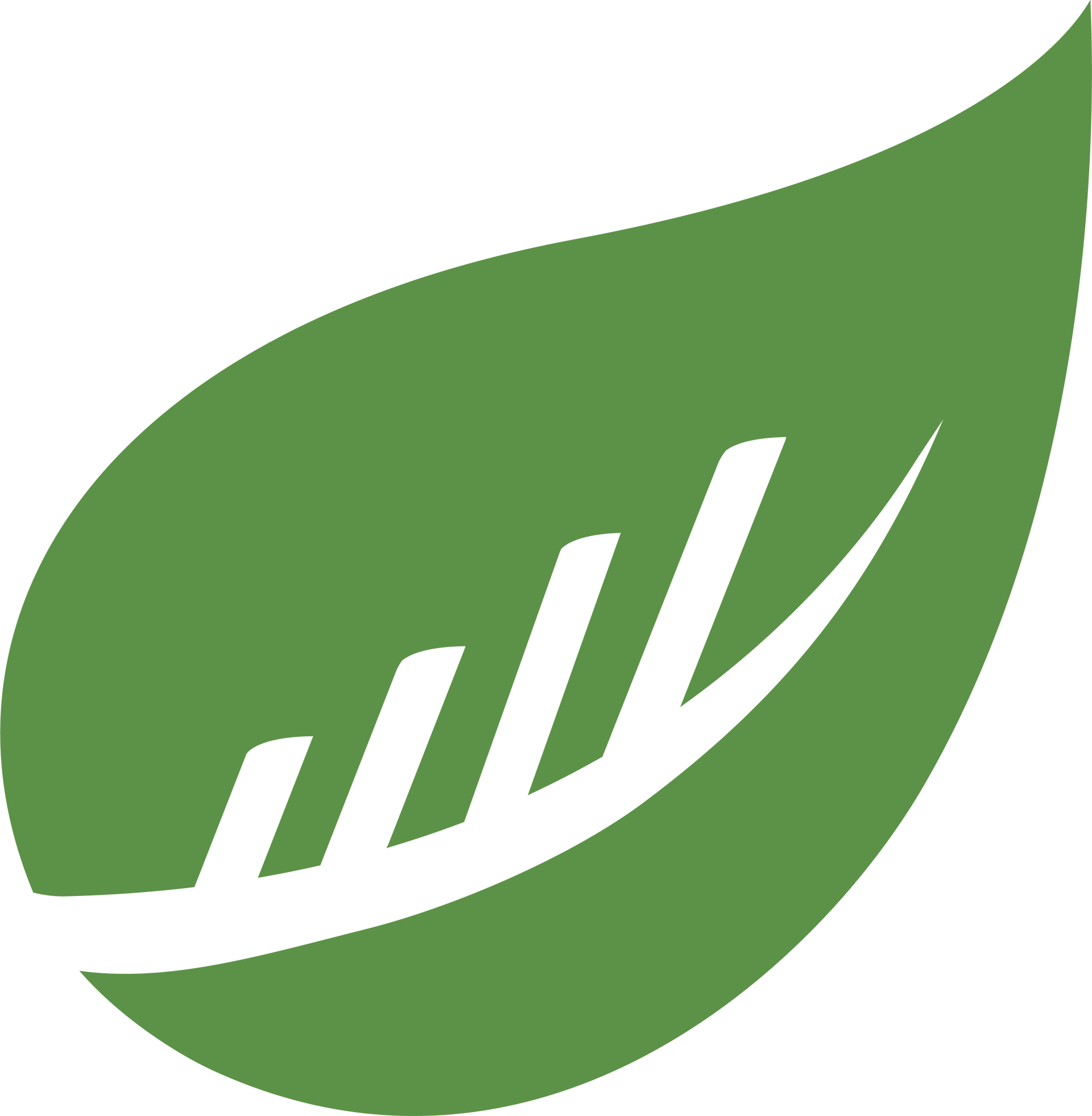 A green leaf with a white graph on it.