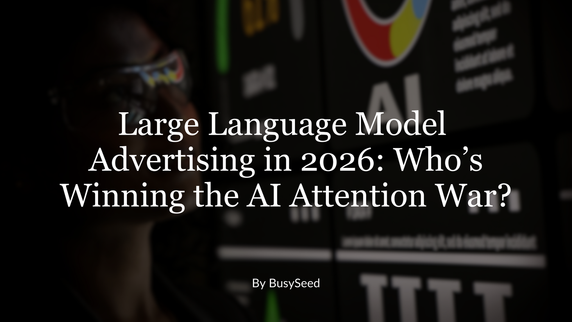 A person in silhouette looks at a screen displaying the title 