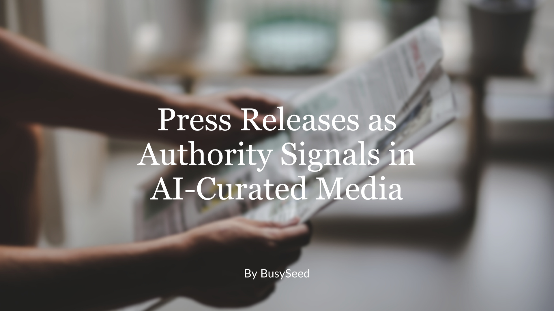 Person holding a newspaper with the text