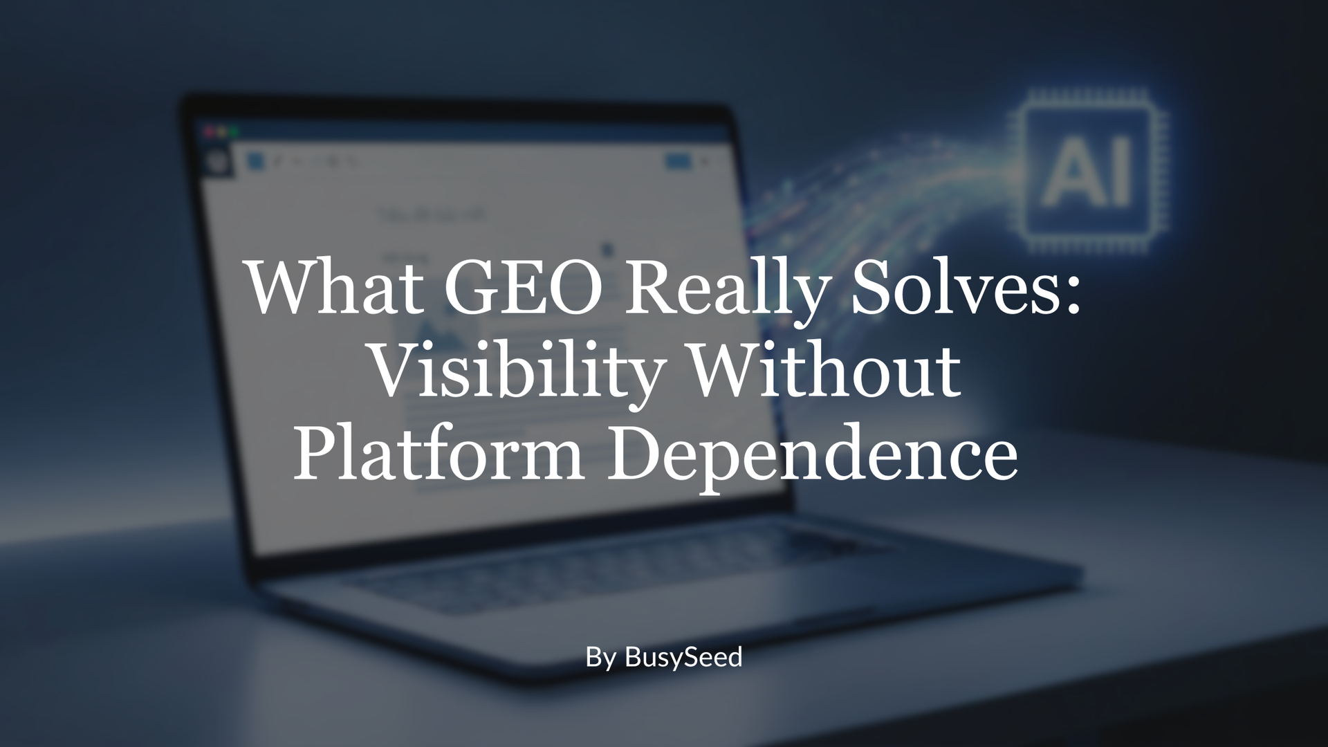 Laptop screen with title 