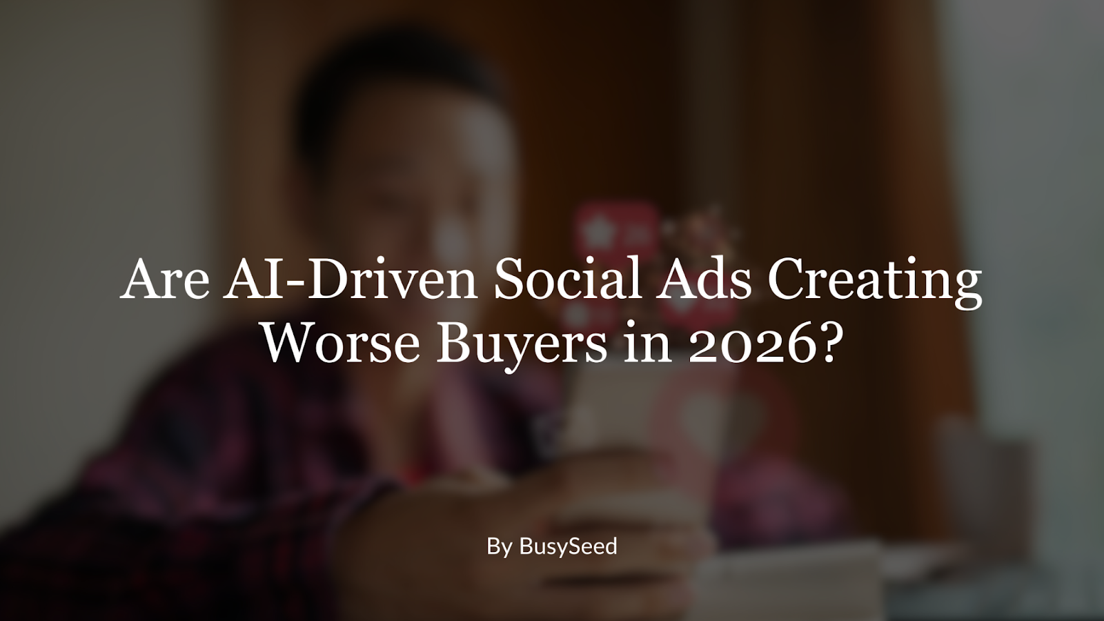 Person using a phone with text 