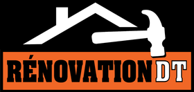 Un logo pour rénovation dt avec un marteau et un toit