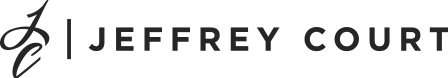 A black and white logo for jeffrey court