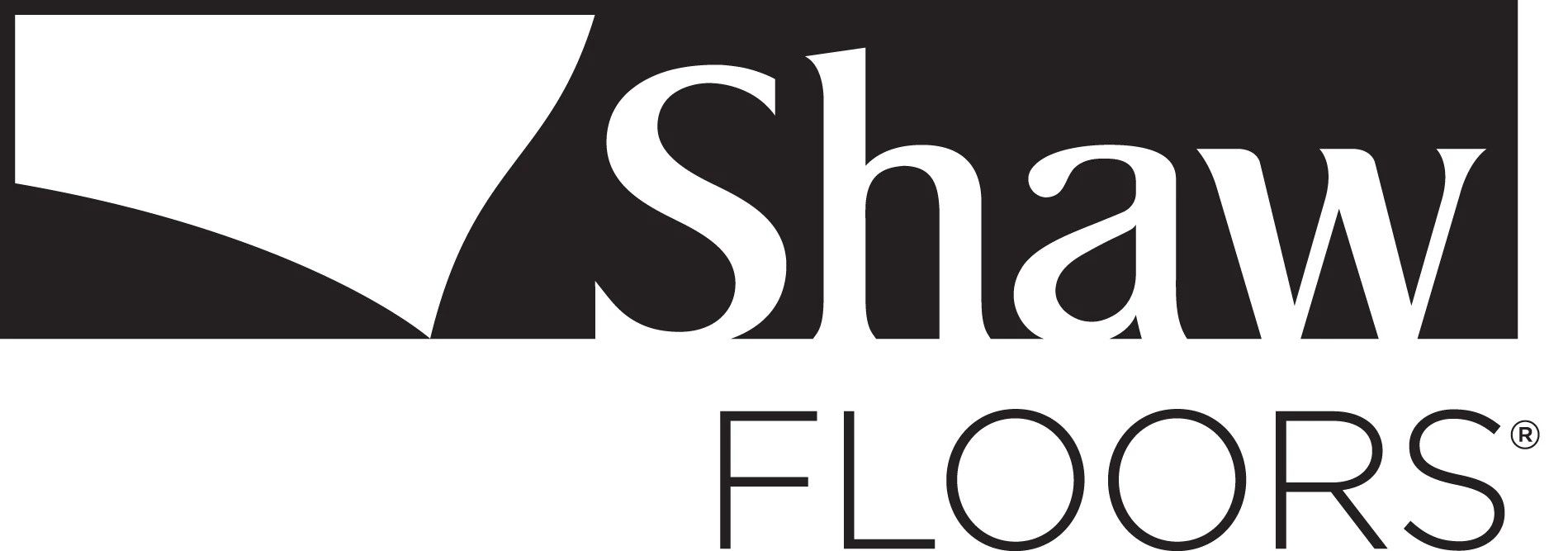 A black and white logo for shaw floors