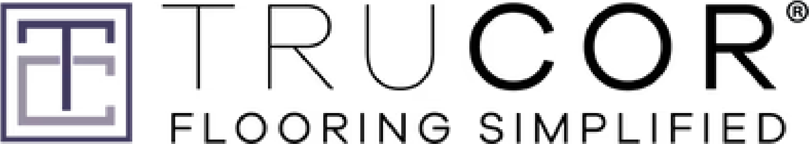 A logo for trucor flooring simplified on a white background