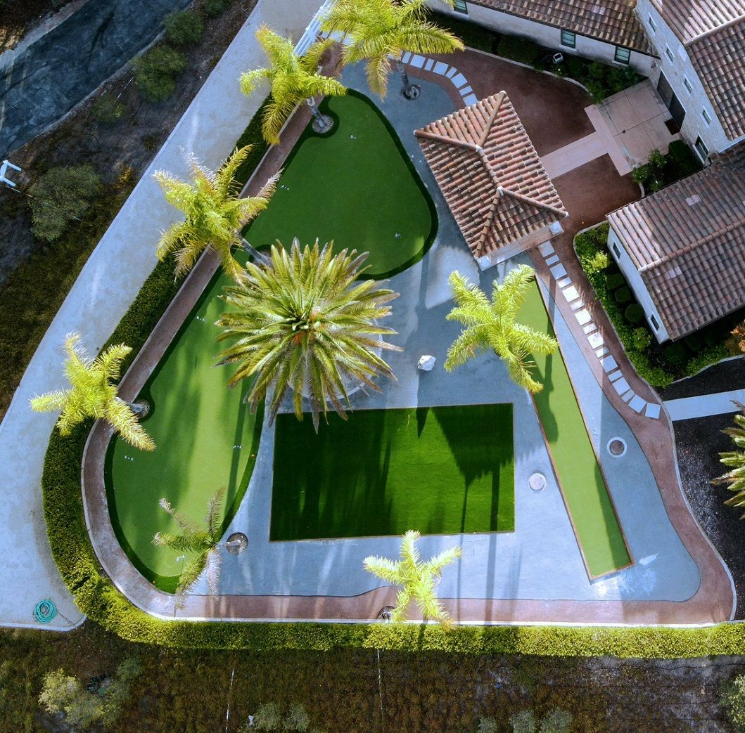 artificial grass and decomposed granite