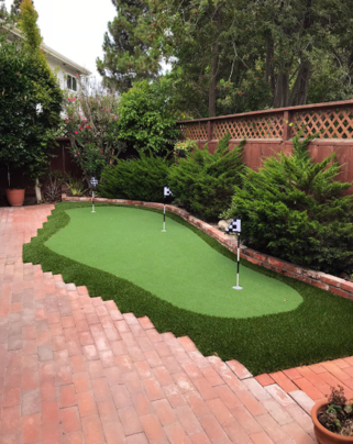 synthetic putting green and bunkers