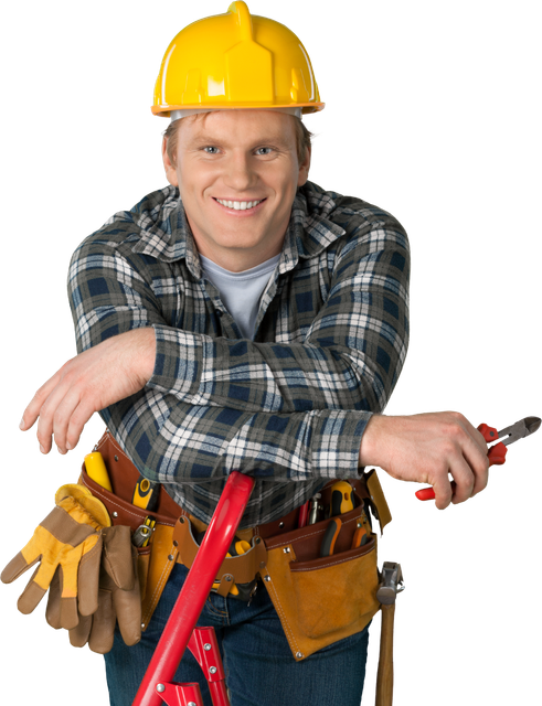 Electrician smiling