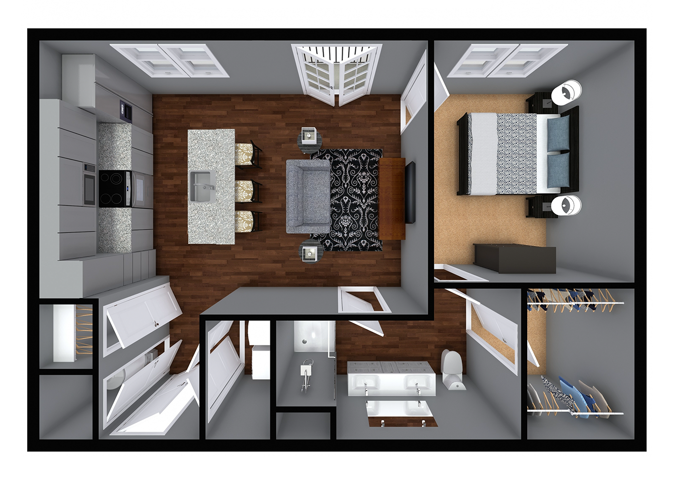 1 bedroom floor plan