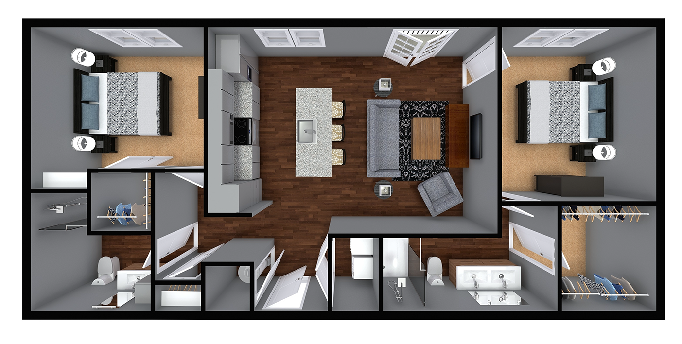 2 bedroom floor plan