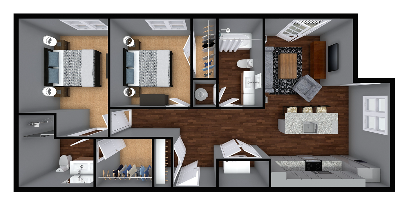 2 bedroom floor plan image