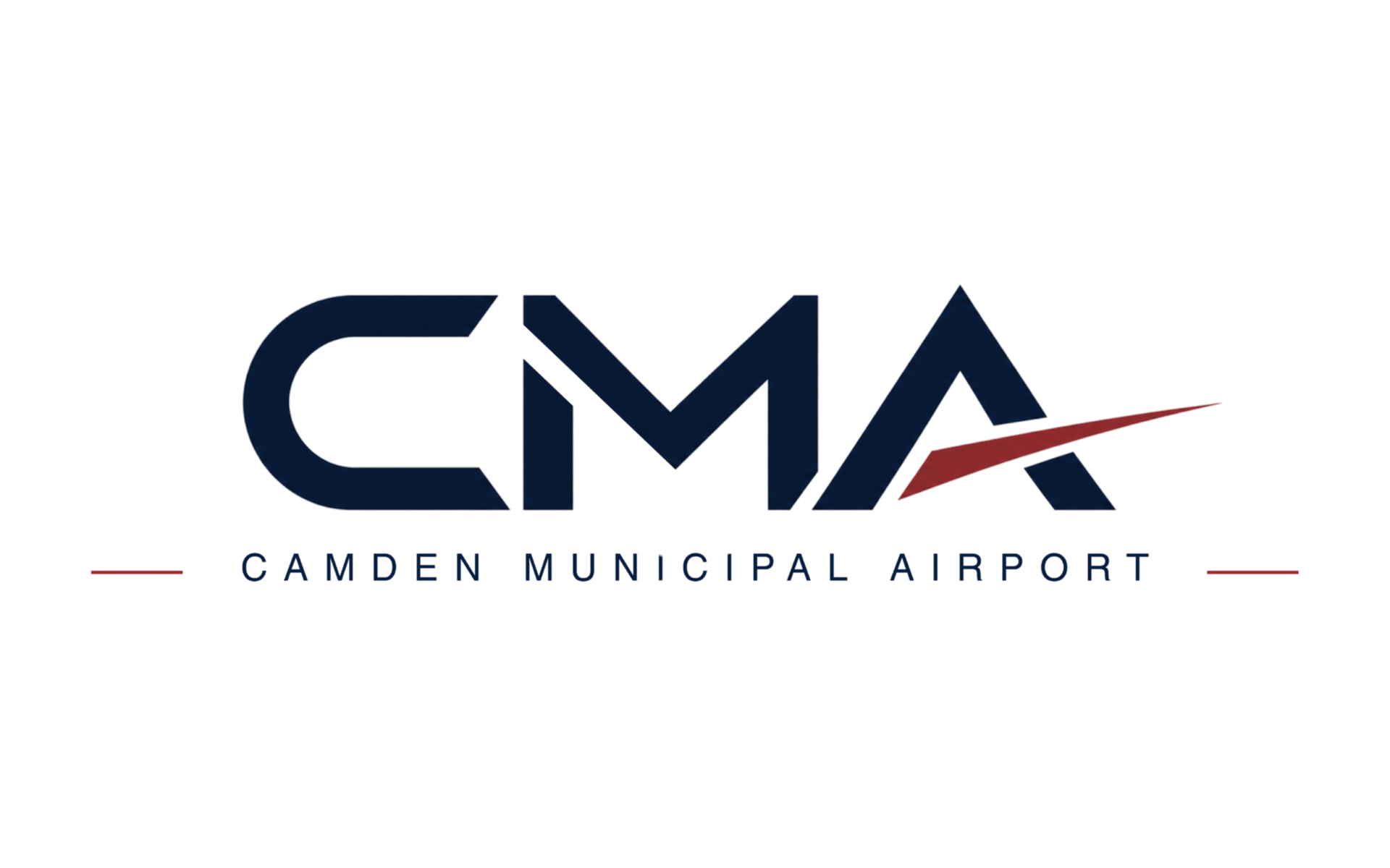 Logo for Camden Municipal Airport featuring a blue 