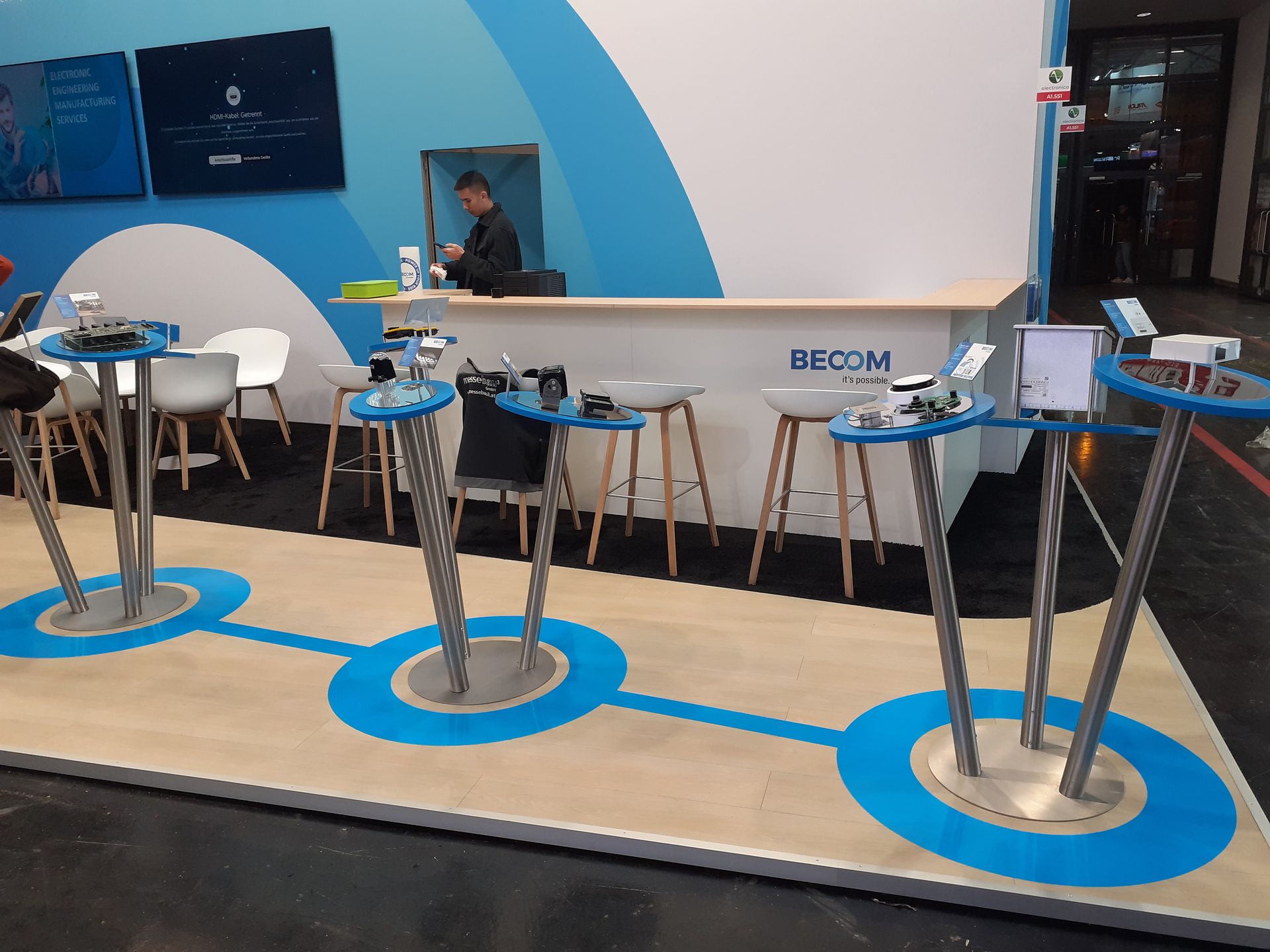 Display-Präsentation mit Aufdruck
