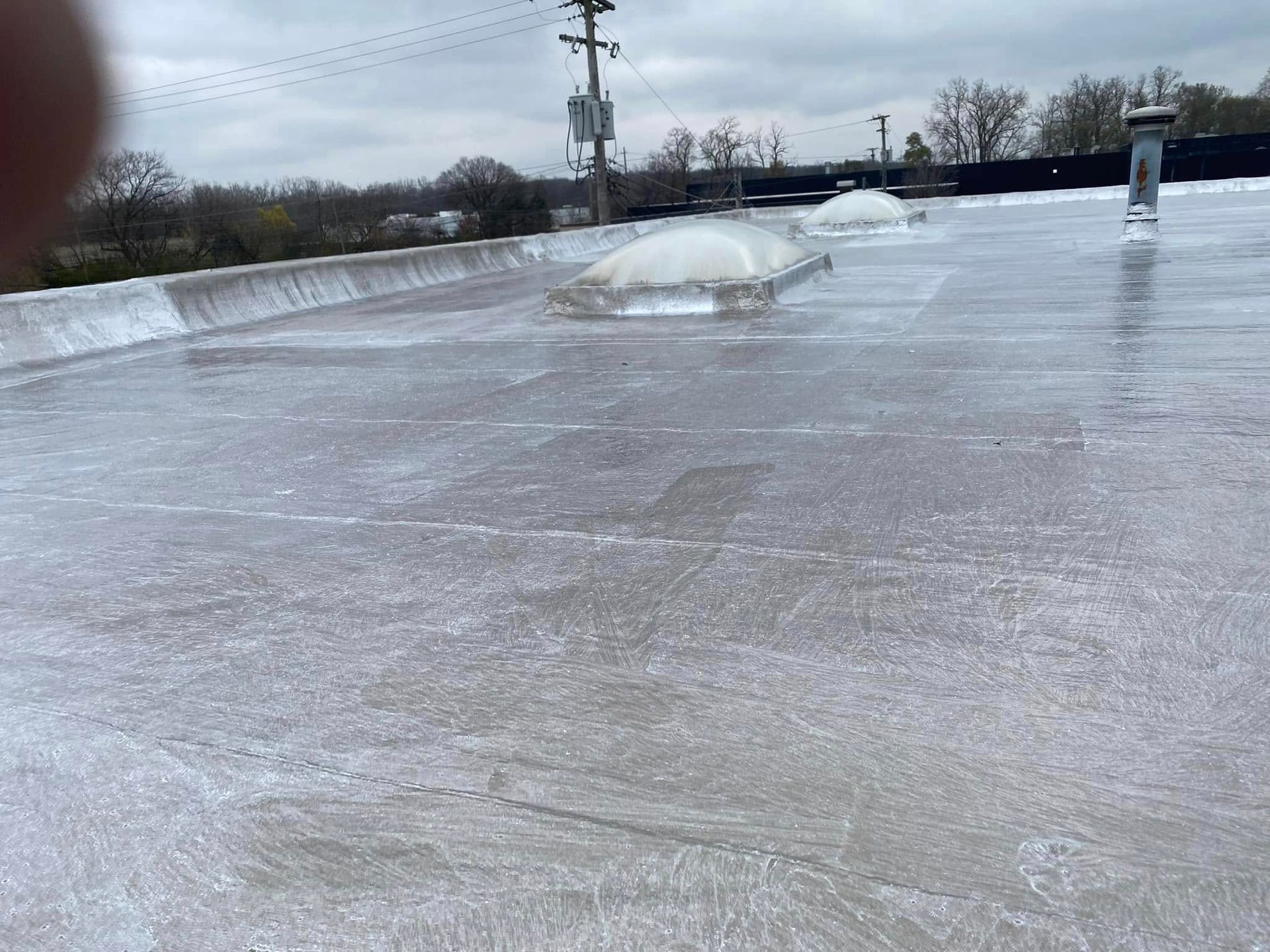 A close up of a roof with a dome on it.