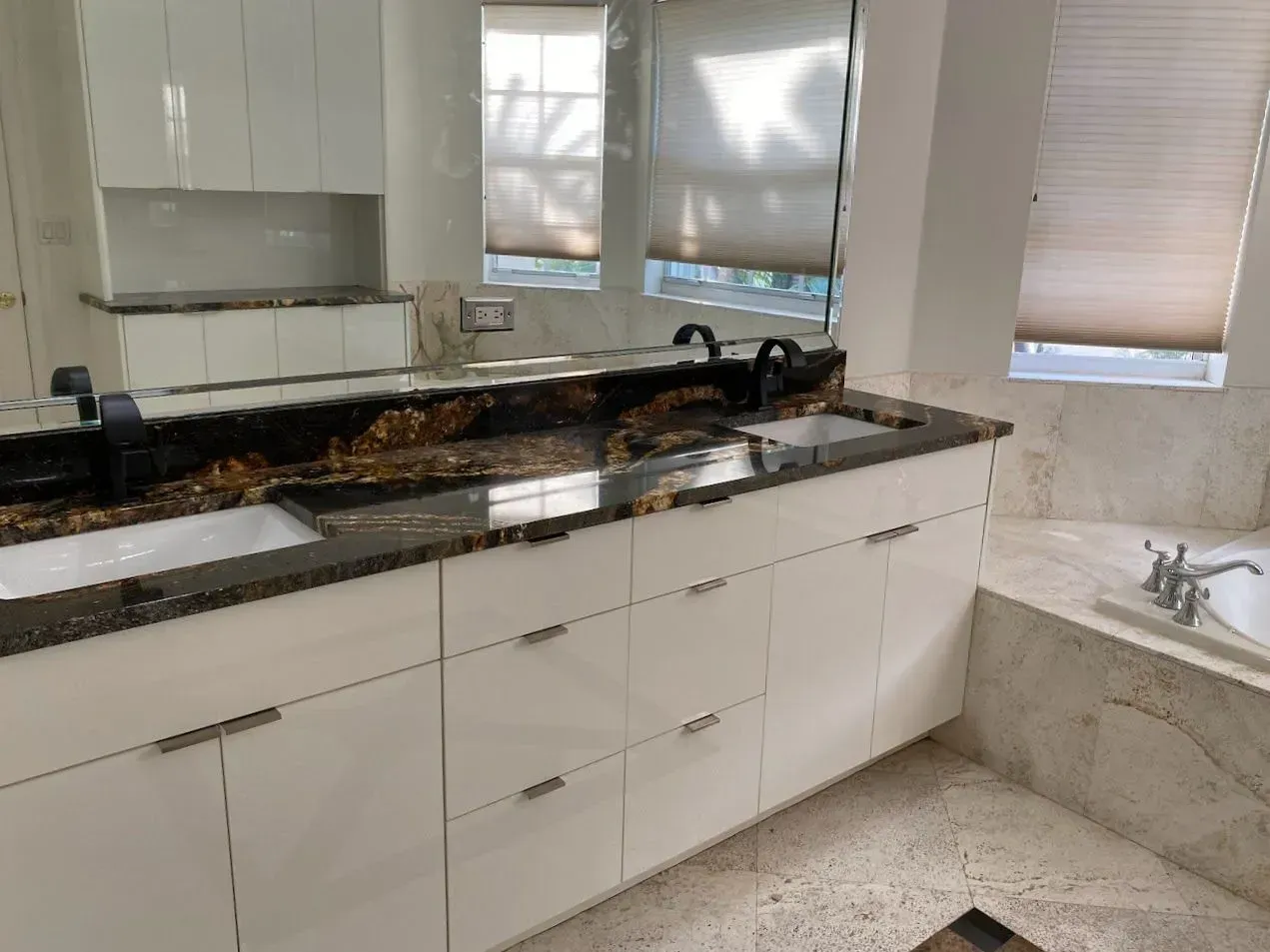 White High Gloss Lacquer bathroom Vanity Cabinet | Miami, FL