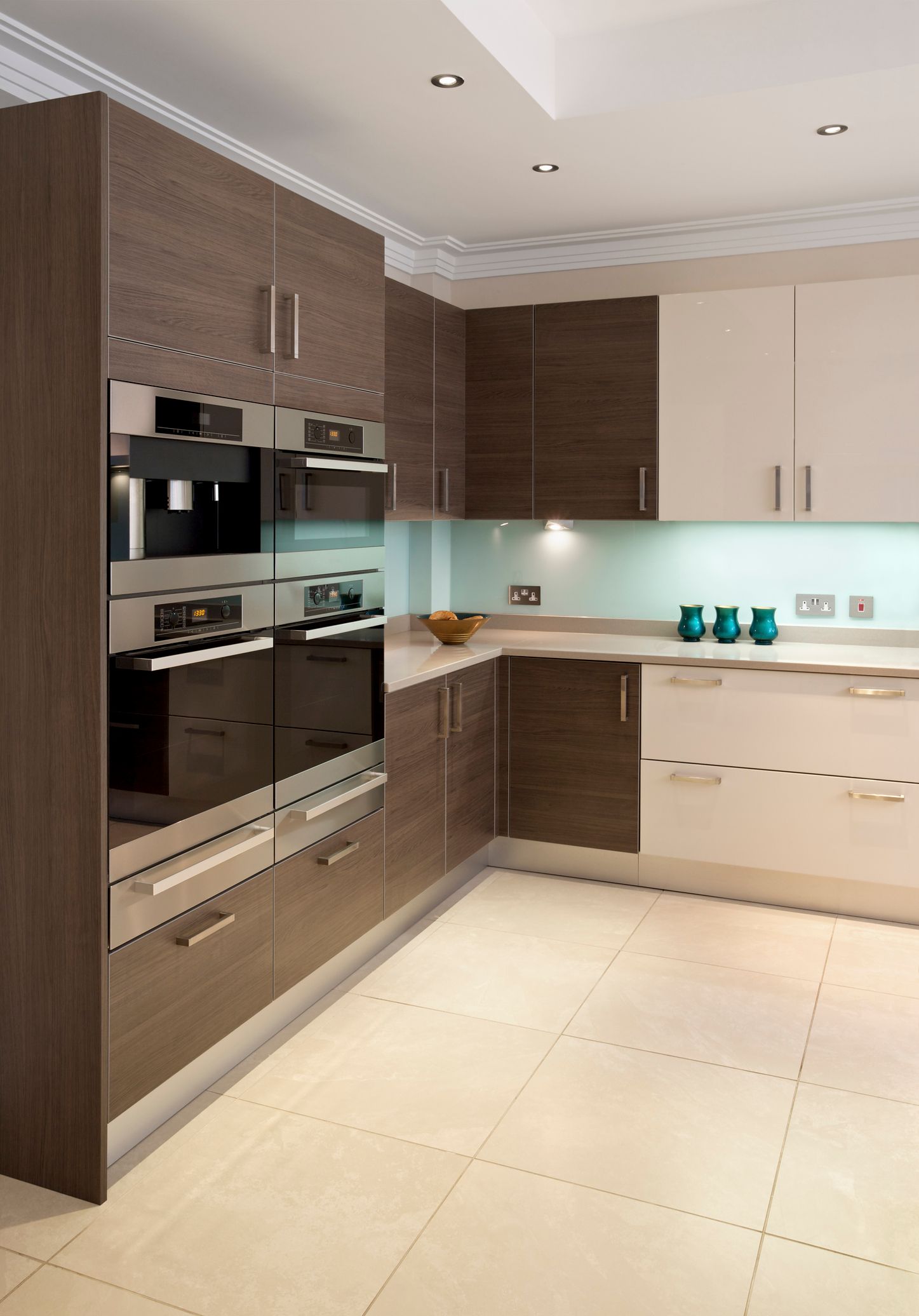 Modern kitchen cabinets with a wood laminate finish | Miami Beach, FL