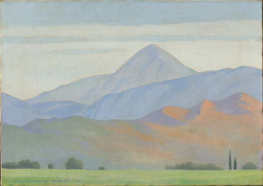 DER OSSA IN THESSALIEN (2), Öl auf Leinwand, von Bô Yin Râ DER OSSA IN THESSALIEN (2), Öl auf Leinwand, von Bô Yin Râ